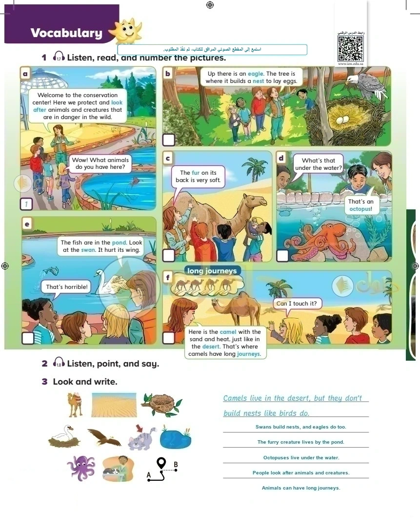 حل كتاب الطالب اللغة الإنجليزية سادس ابتدائي صفحة 16 — Living Things — Vocabulary
