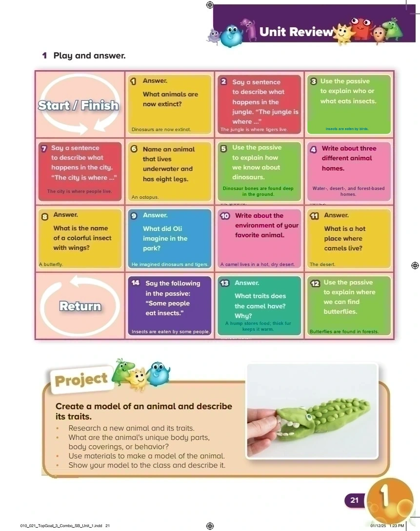 حل كتاب الطالب اللغة الإنجليزية سادس ابتدائي صفحة 21 — Living Things — Review