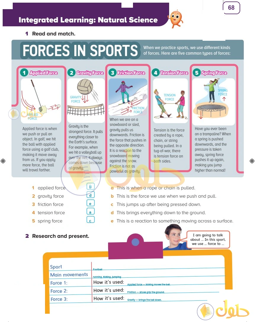 حل كتاب الطالب اللغة الإنجليزية سادس ابتدائي صفحة 68 — World Sports — Activities