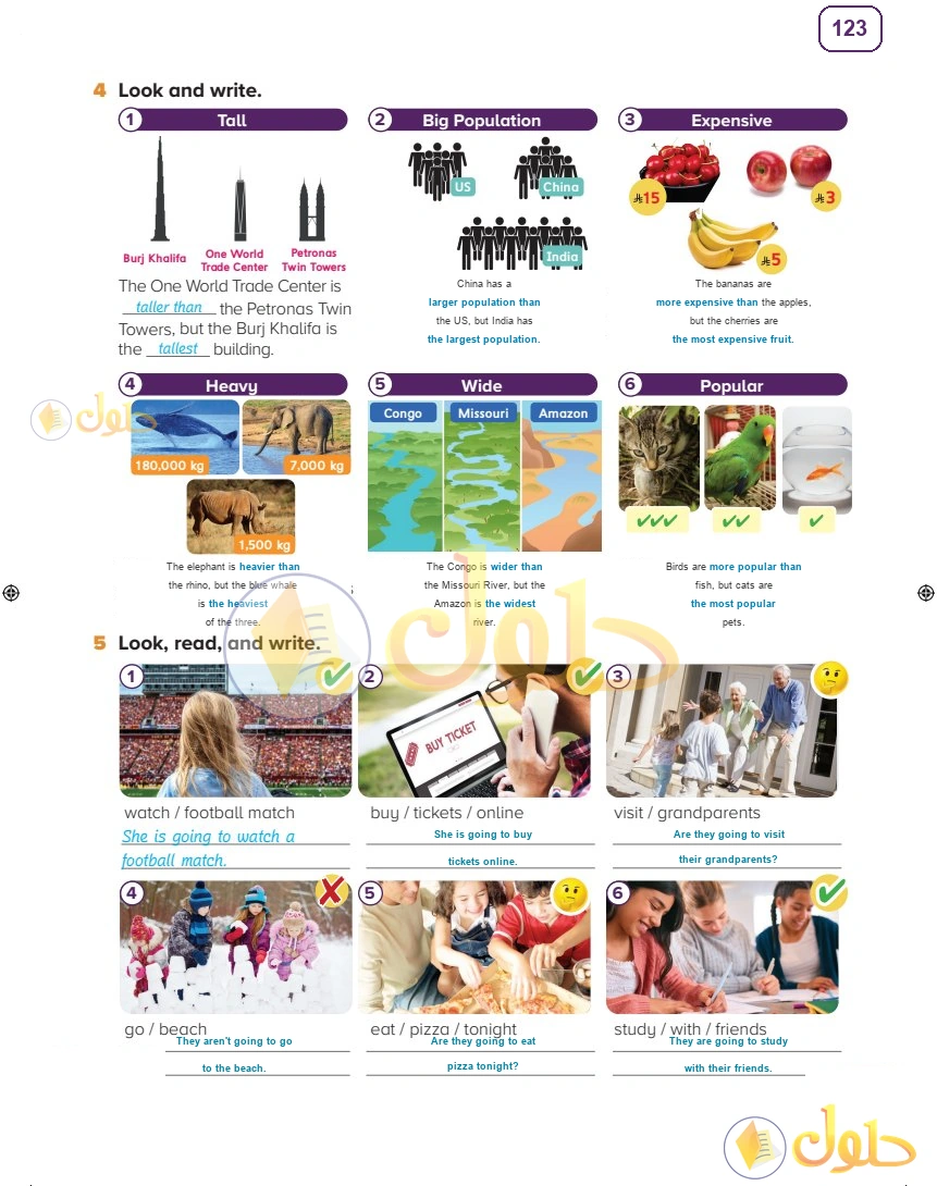 حل كتاب النشاط اللغة الإنجليزية سادس ابتدائي صفحة 123 — Welcome — Activities