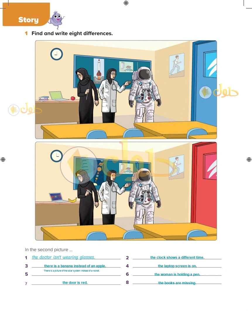 حل كتاب النشاط اللغة الإنجليزية سادس ابتدائي صفحة 164 — Professions — Story