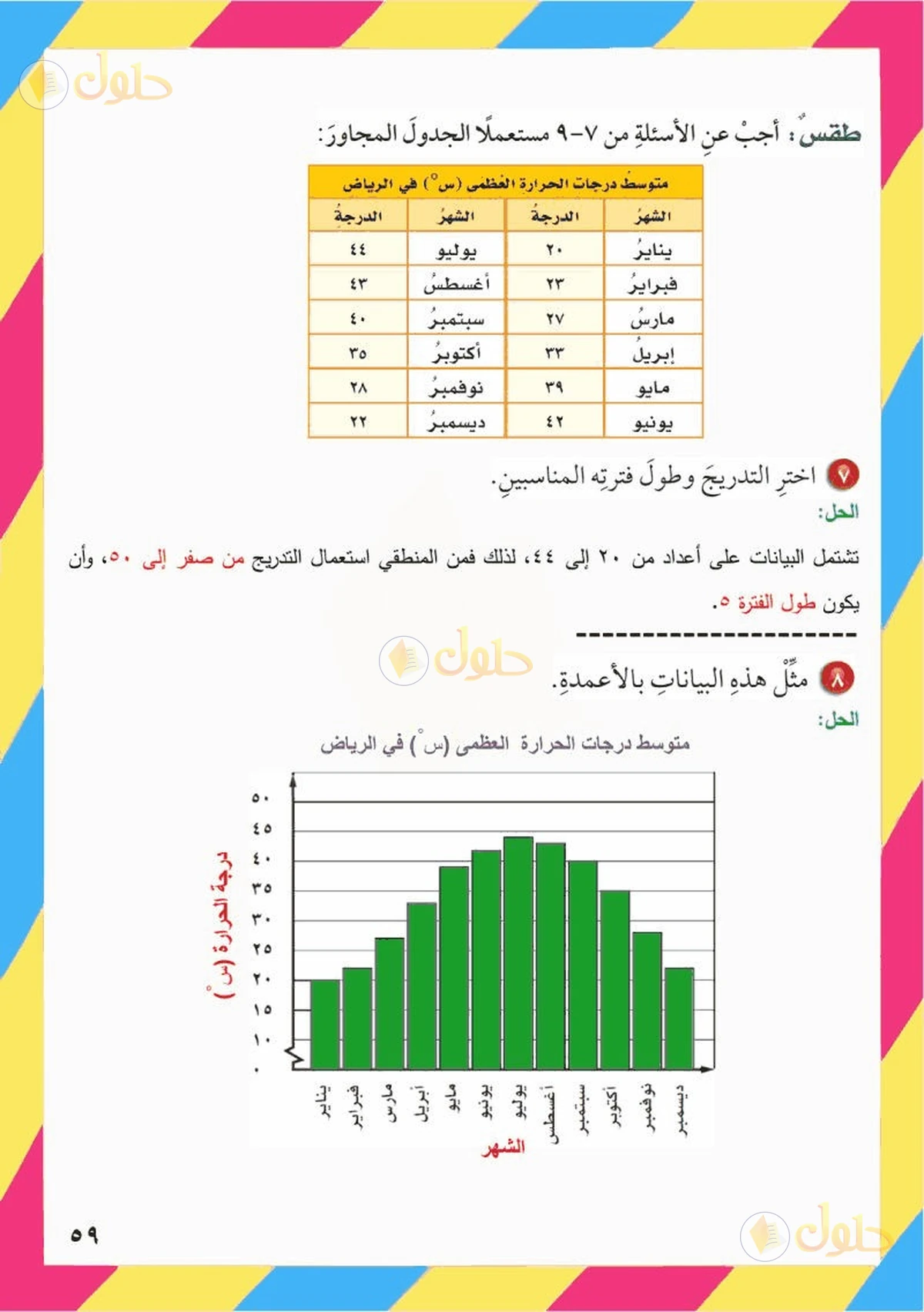حل رياضيات الصف السادس الابتدائي صفحة 59 الجزء 5