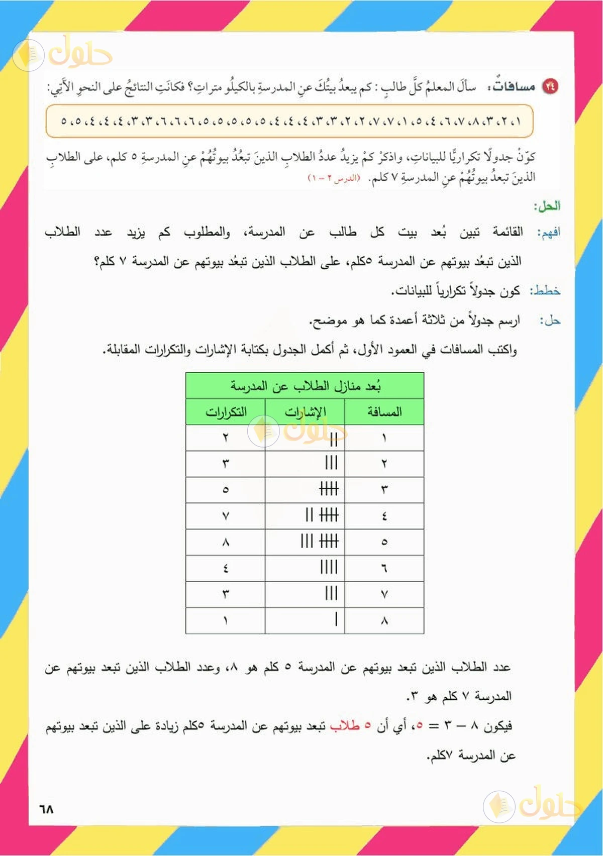 حل رياضيات الصف السادس الابتدائي صفحة 68 الجزء 2