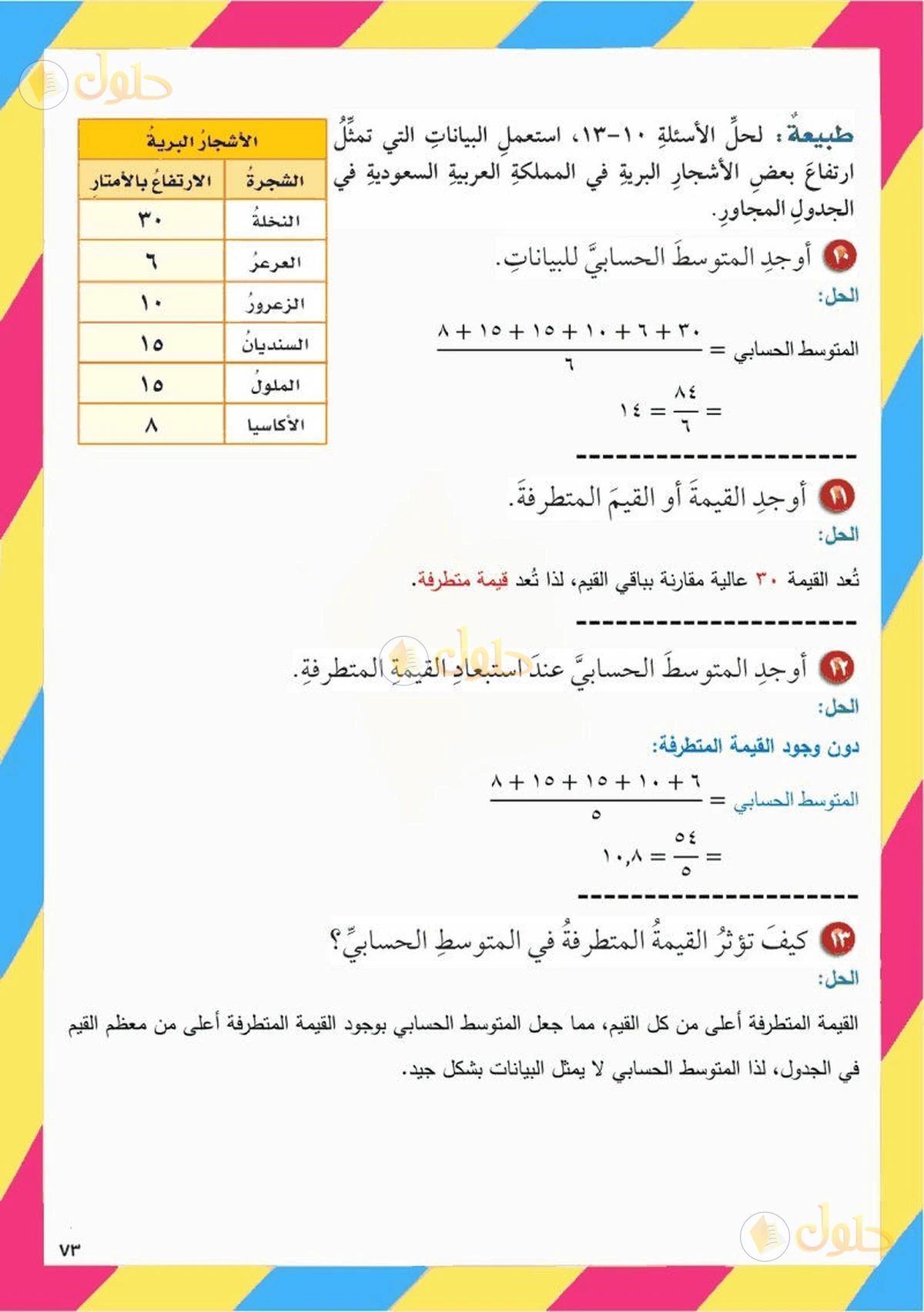 حل رياضيات الصف السادس الابتدائي صفحة 70 الجزء 7