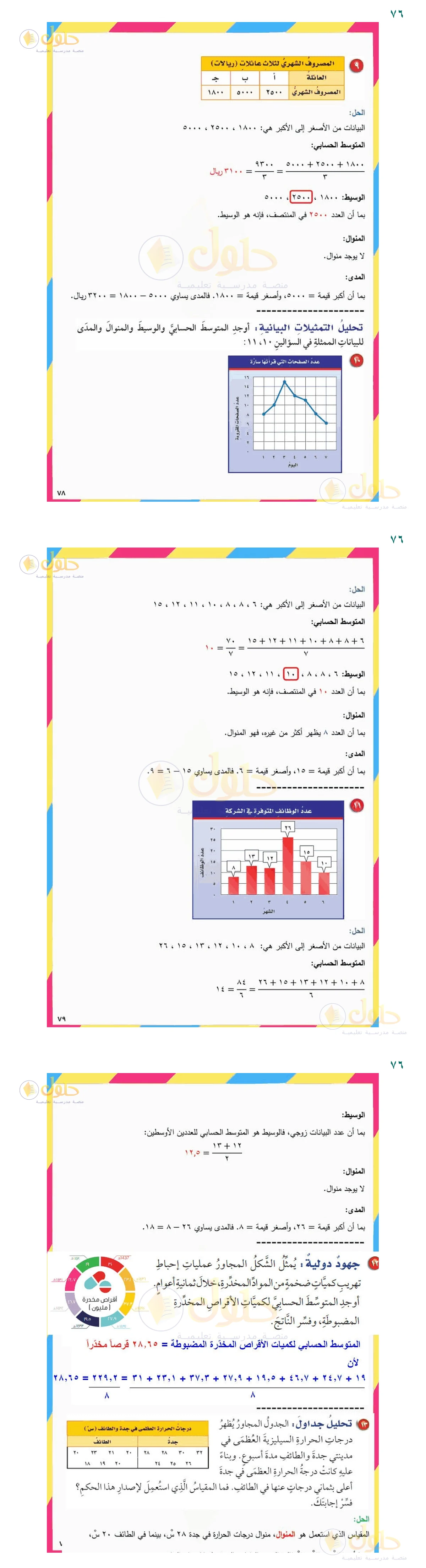 إجابة السؤال (أ) — صفحة ٧٦، حلول صفحة 76 رياضيات سادس ابتدائي