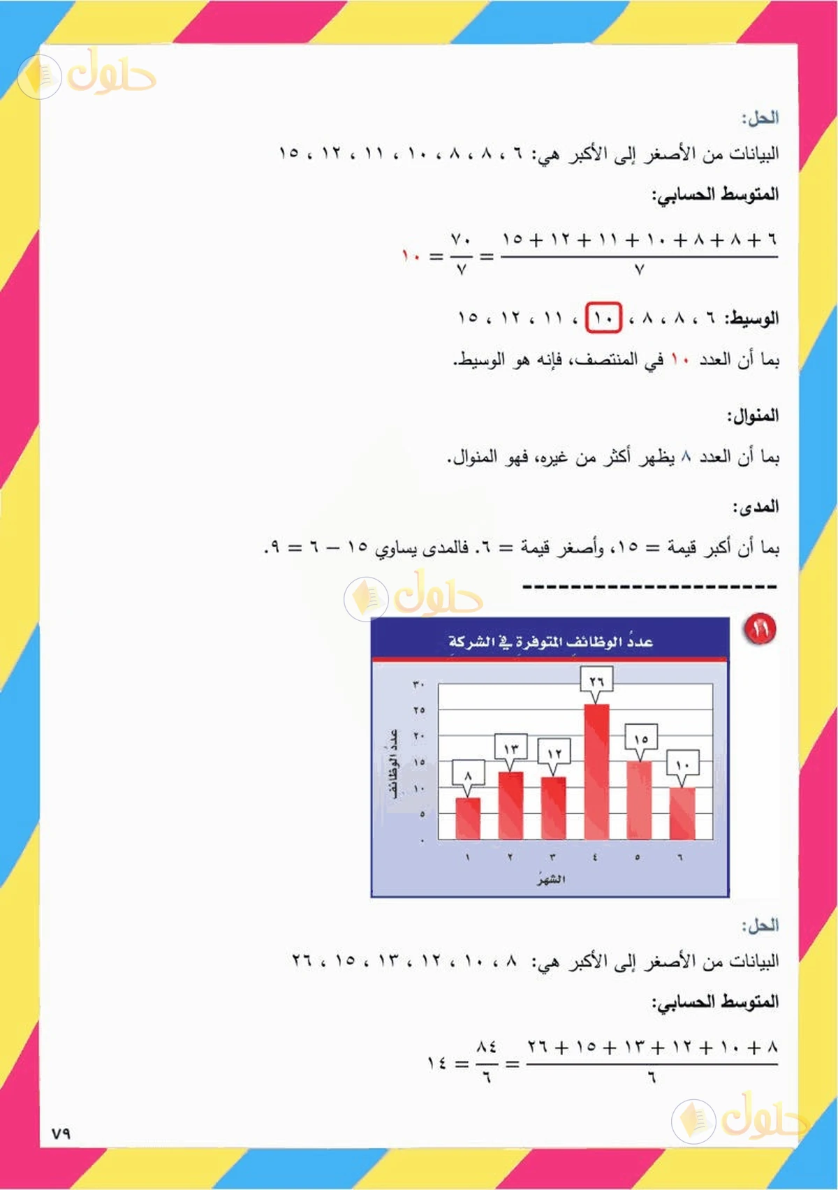 حل رياضيات الصف السادس الابتدائي صفحة 79 الجزء 1