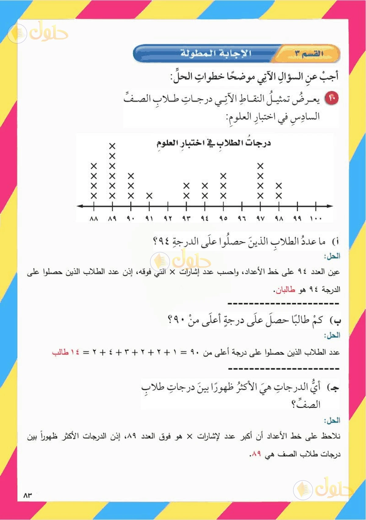 حل رياضيات الصف السادس الابتدائي صفحة 83 الجزء 8