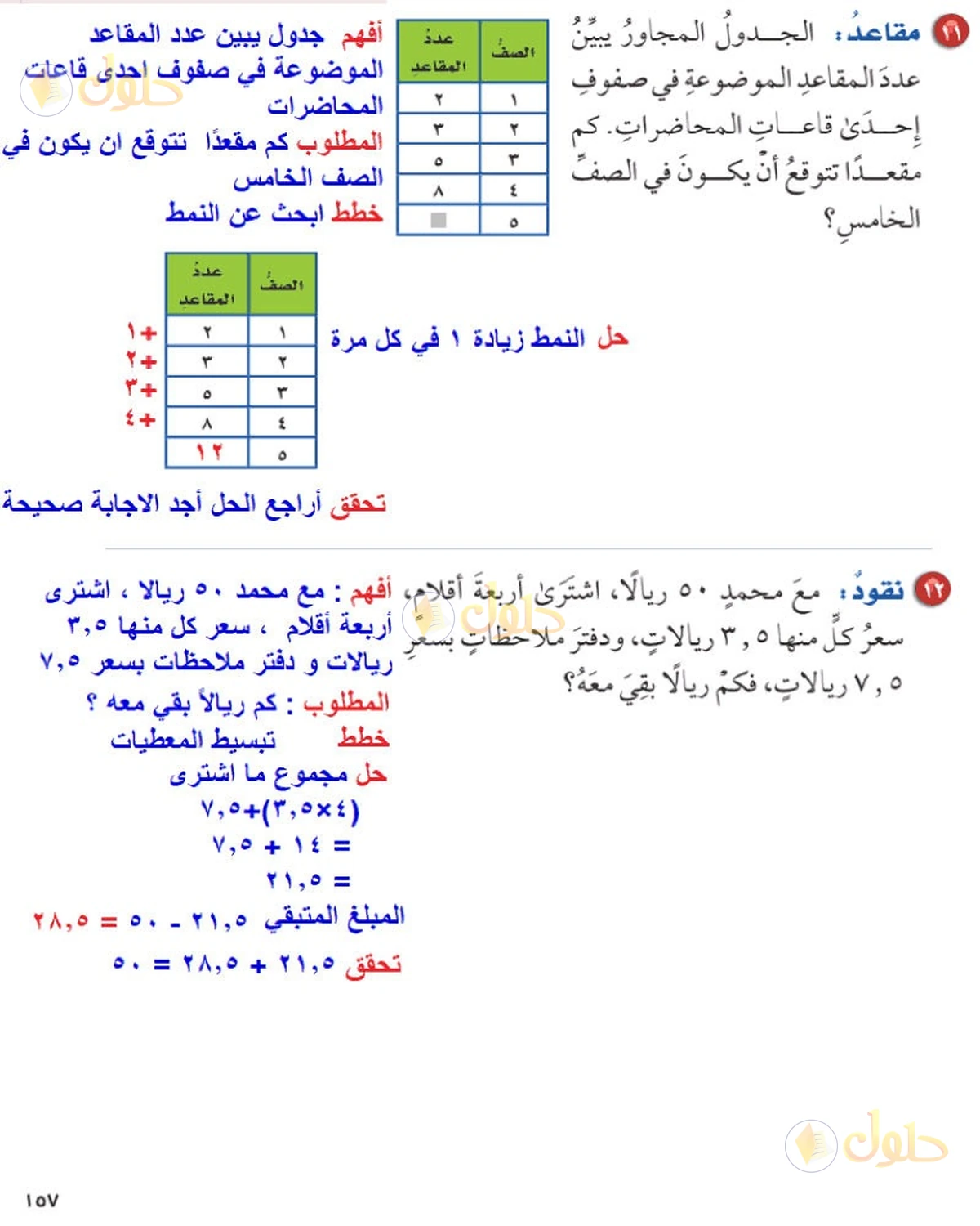 حل رياضيات الصف السادس الابتدائي صفحة 157 الجزء 5