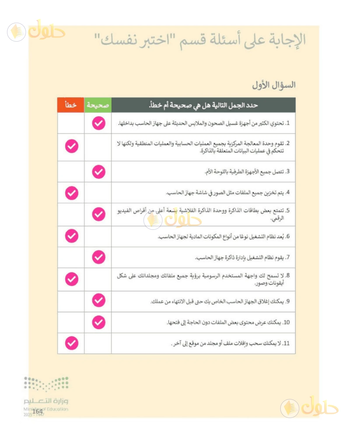 حل المهارات الرقمية للصف الأول المتوسط صفحة 164