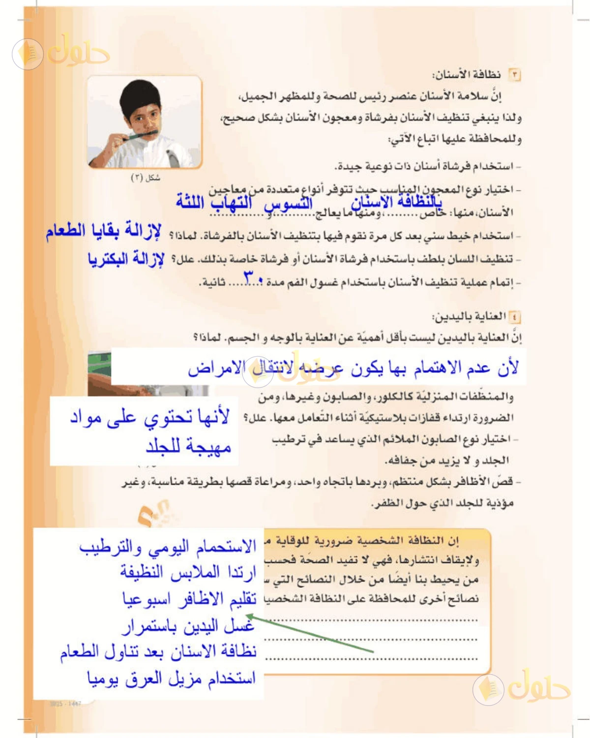 حل المهارات الحياتية والأسرية للصف الأول المتوسط صفحة 19