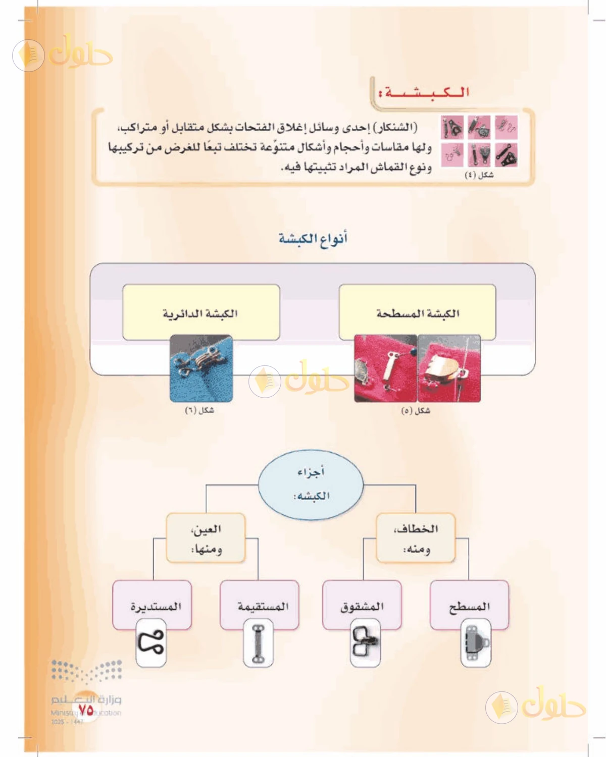 حل المهارات الحياتية والأسرية للصف الأول المتوسط صفحة 75