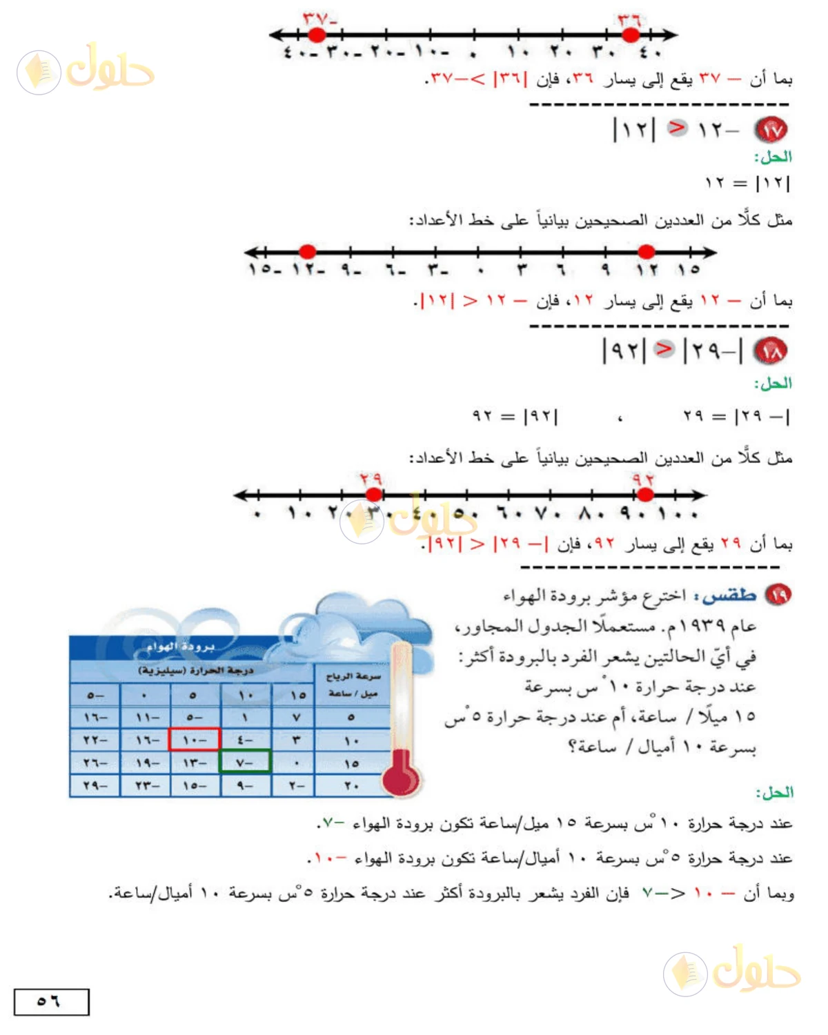 حل الرياضيات للصف الأول المتوسط صفحة 56 - الجزء 3