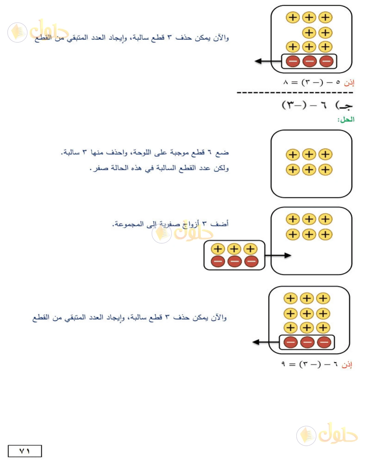 حل الرياضيات للصف الأول المتوسط صفحة 71 - الجزء 3