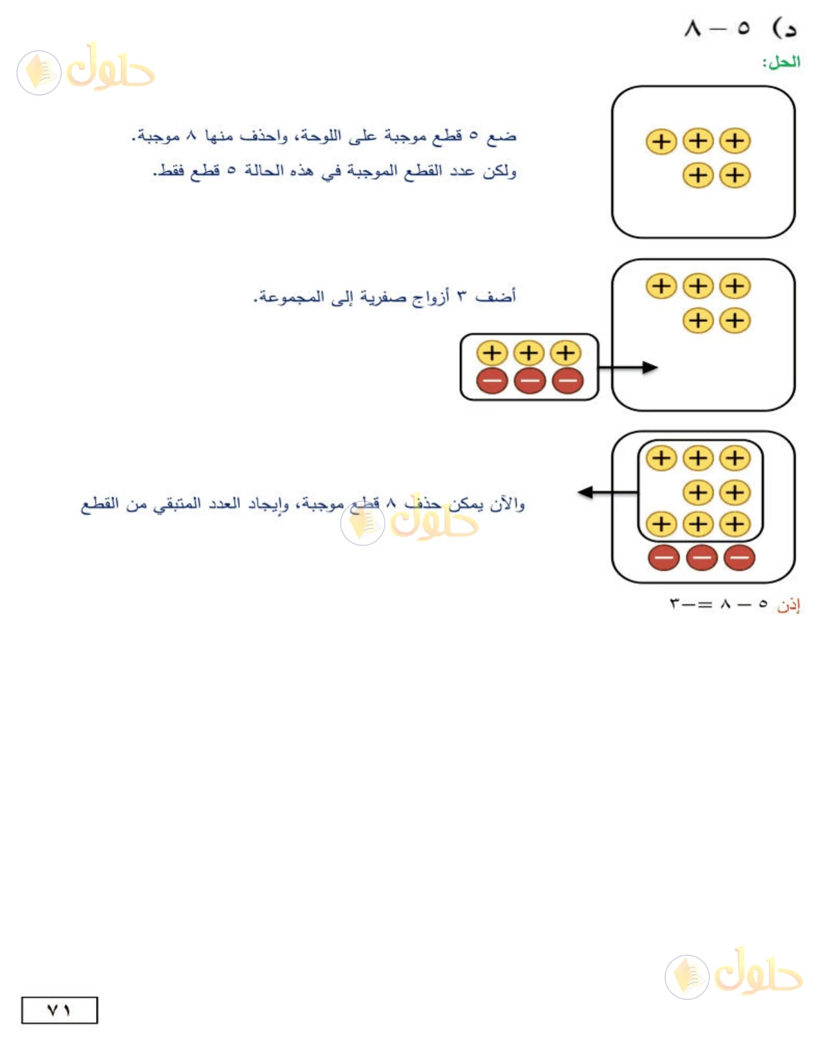 حل الرياضيات للصف الأول المتوسط صفحة 71 - الجزء 4