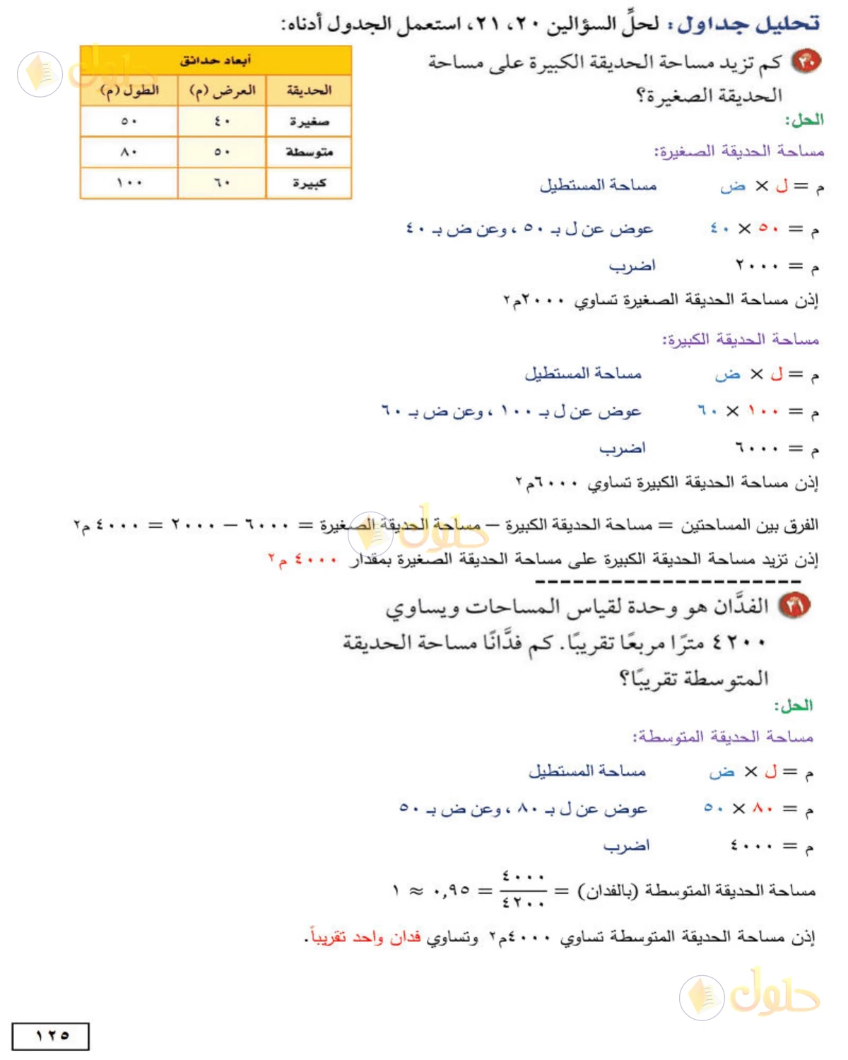 حل الرياضيات للصف الأول المتوسط صفحة 125 - الجزء 5
