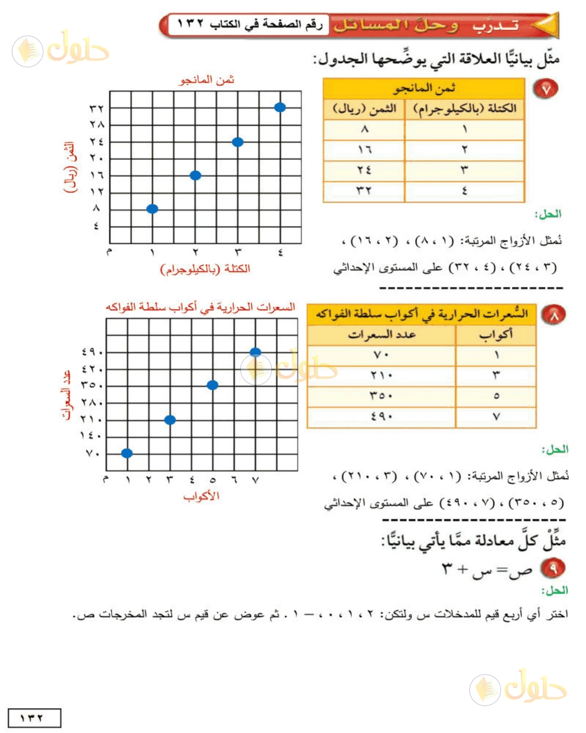 حل الرياضيات للصف الأول المتوسط صفحة 132 - الجزء 4