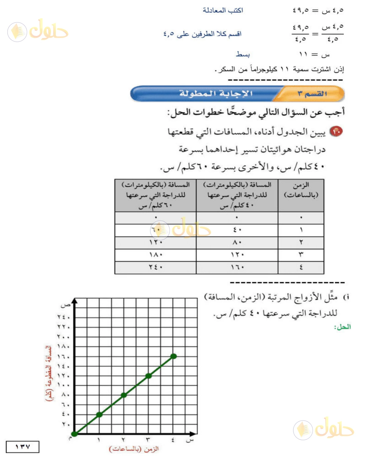 حل الرياضيات للصف الأول المتوسط صفحة 137 - الجزء 2