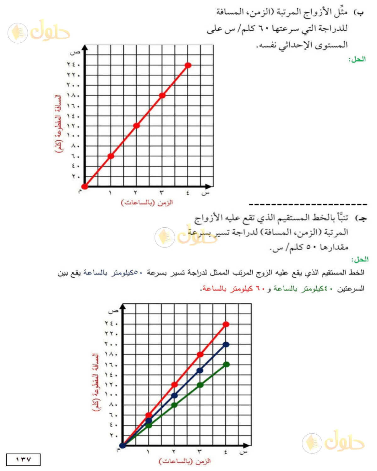 حل الرياضيات للصف الأول المتوسط صفحة 137 - الجزء 3