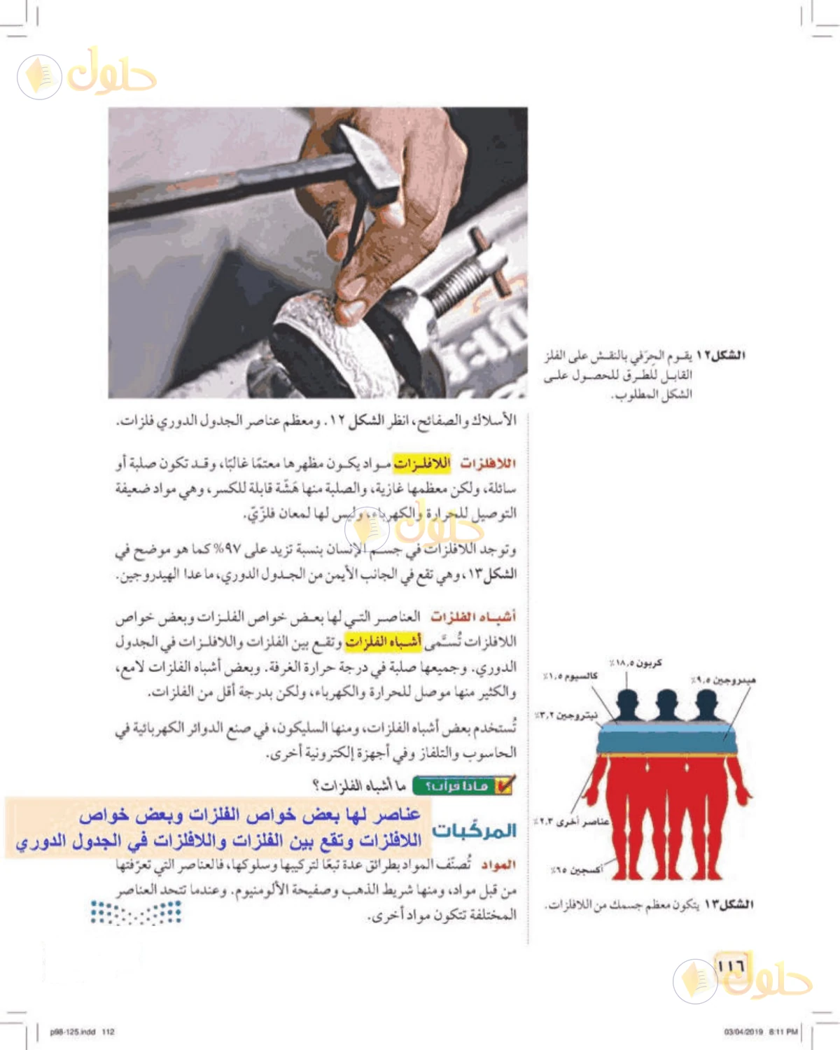 حل علوم الصف الأول المتوسط صفحة 116 الجزء 1