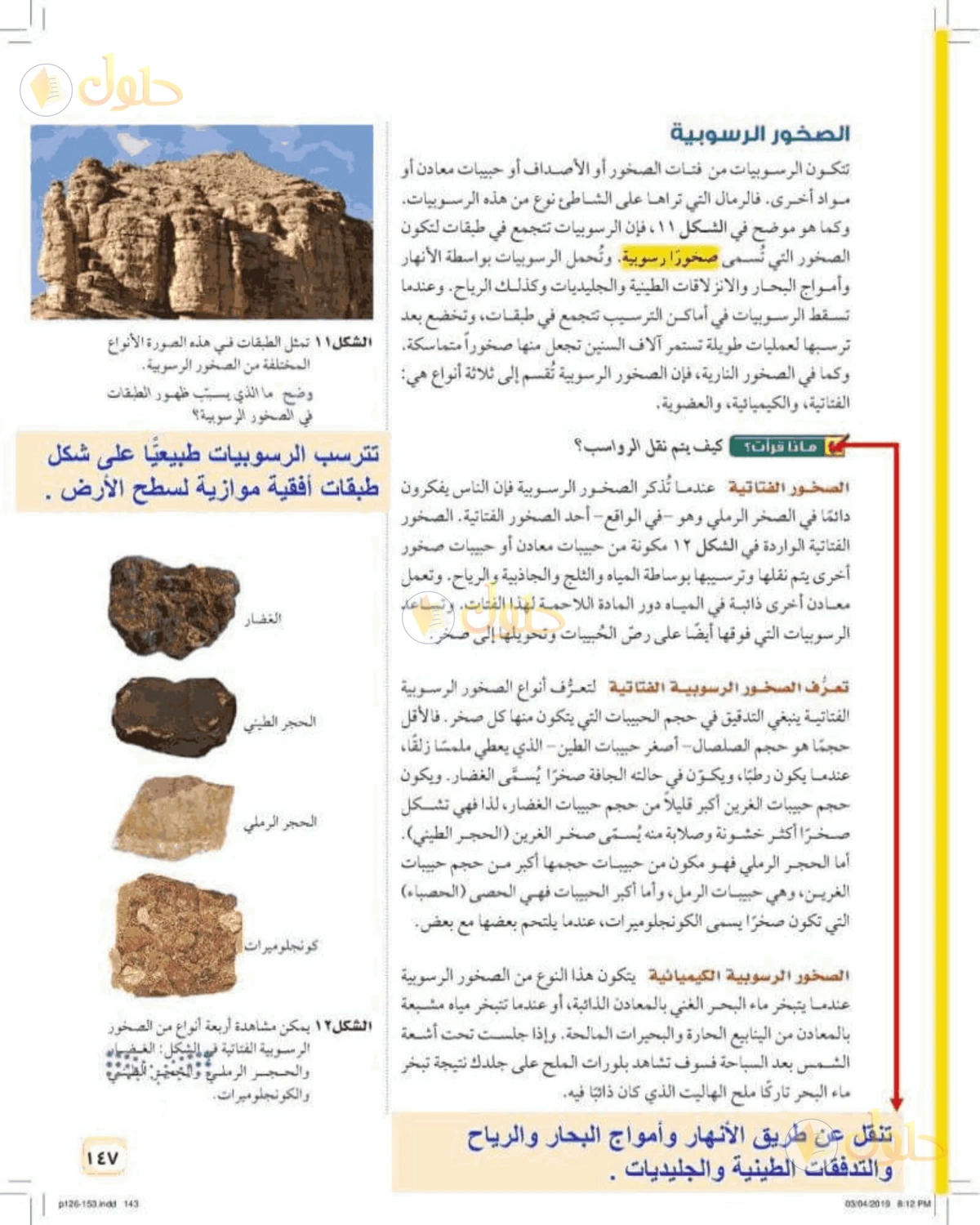 حل علوم الصف الأول المتوسط صفحة 147 الجزء 1