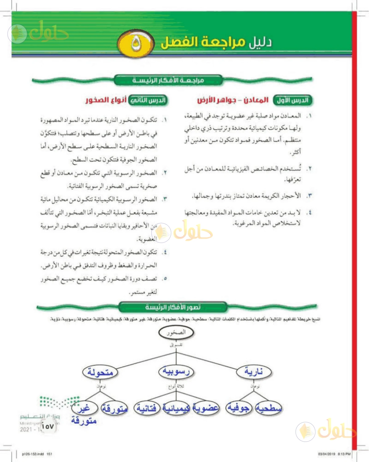 حل علوم الصف الأول المتوسط صفحة 157 الجزء 1