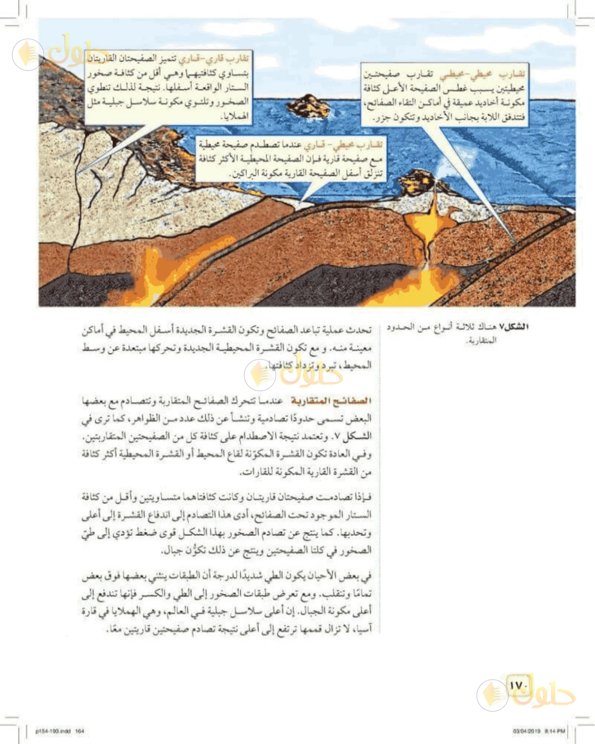 حل علوم الصف الأول المتوسط صفحة 170 الجزء 1