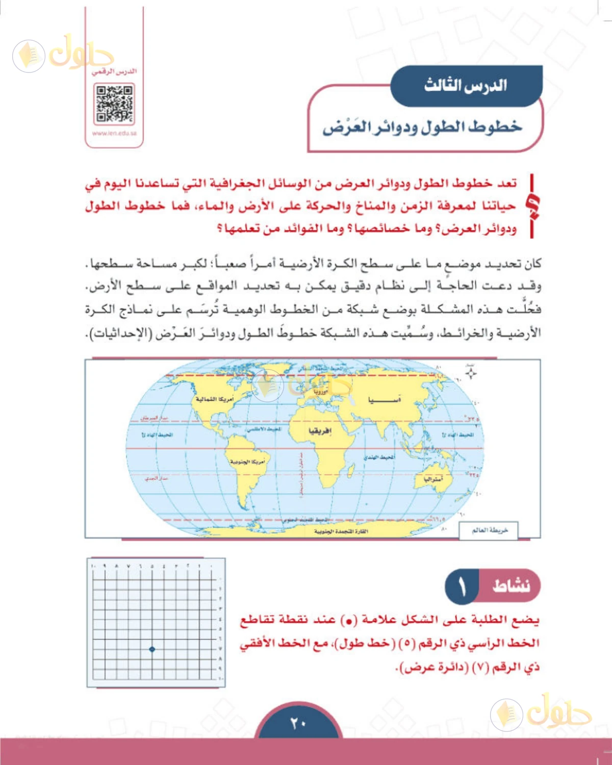 حل الدراسات الاجتماعية للصف الأول المتوسط صفحة 20