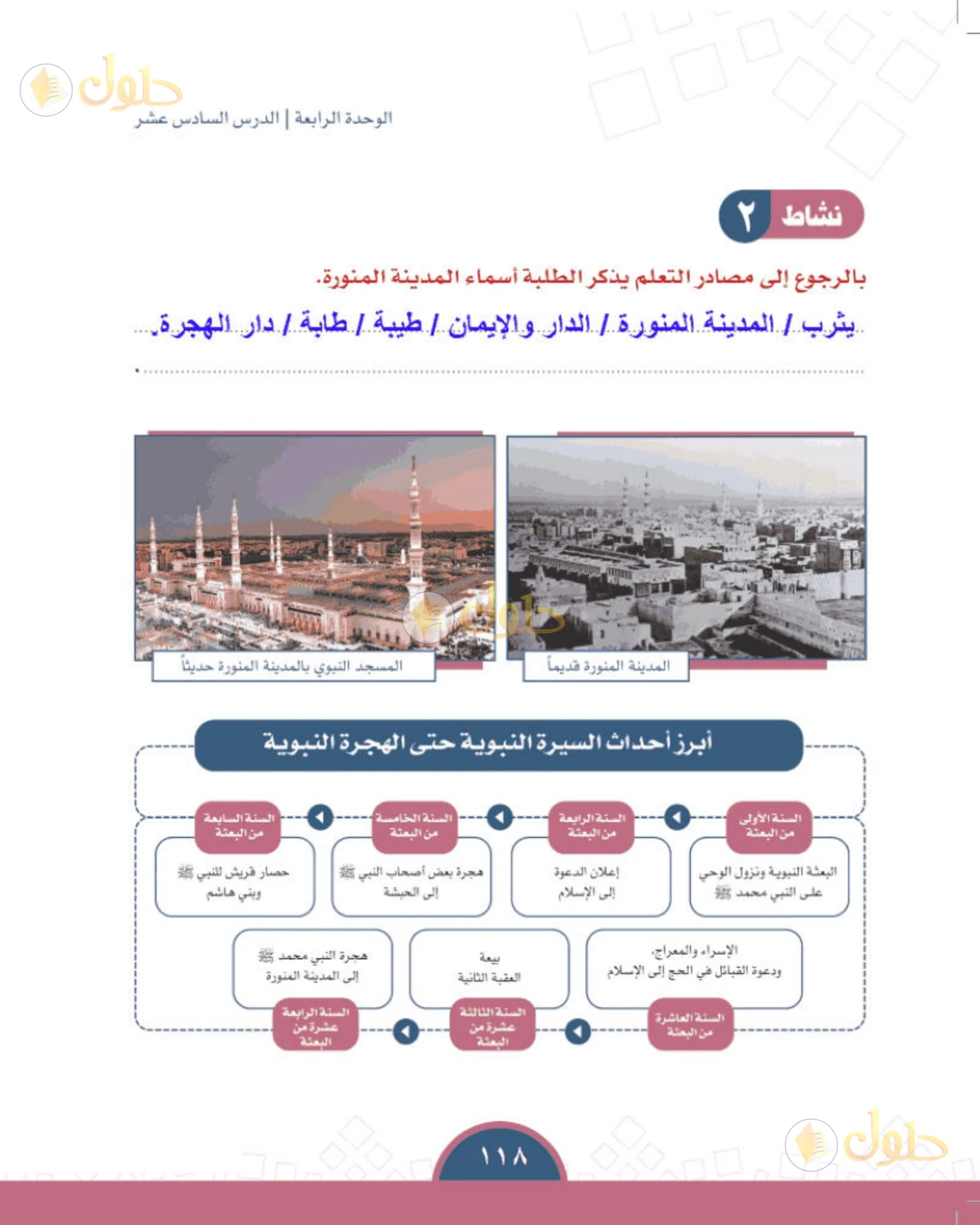 حل الدراسات الاجتماعية للصف الأول المتوسط صفحة 118