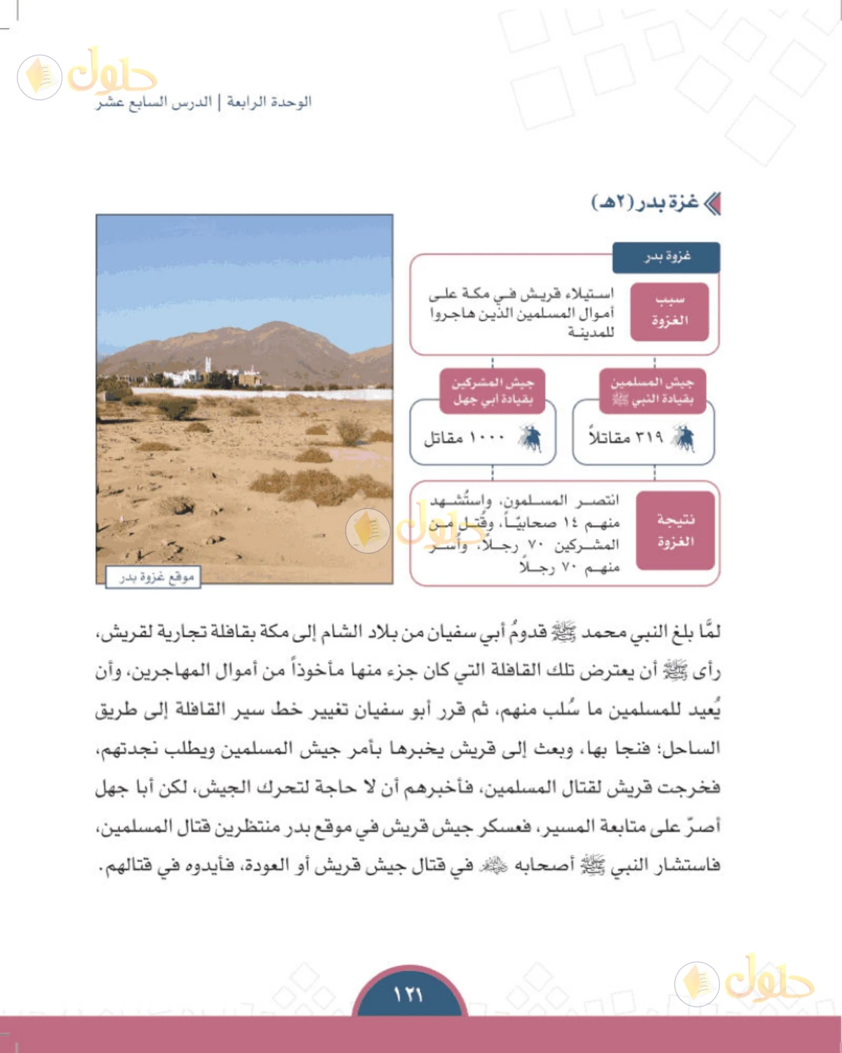 حل الدراسات الاجتماعية للصف الأول المتوسط صفحة 121