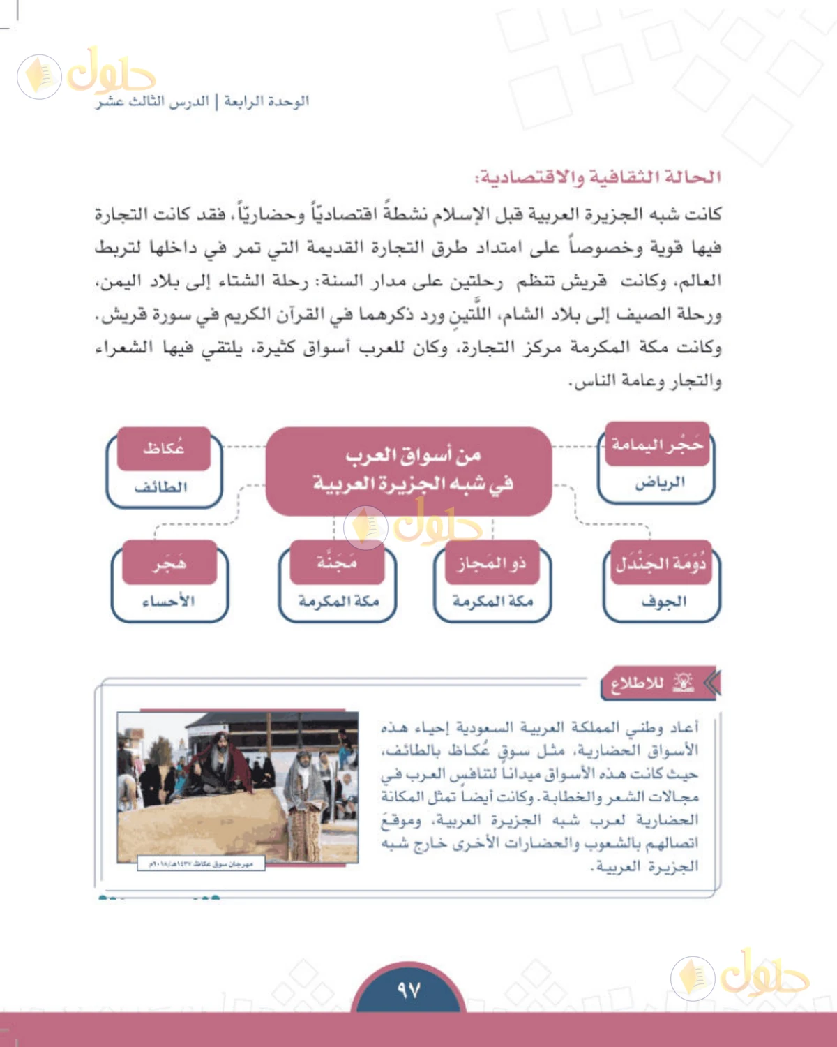 حل الدراسات الاجتماعية للصف الأول المتوسط صفحة 97