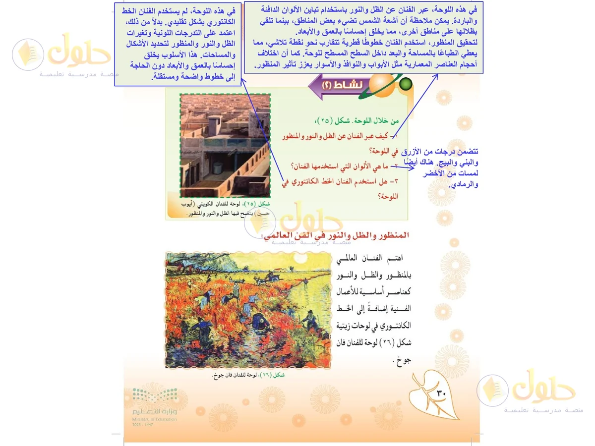 حل التربية الفنية للصف الثاني المتوسط صفحة 30