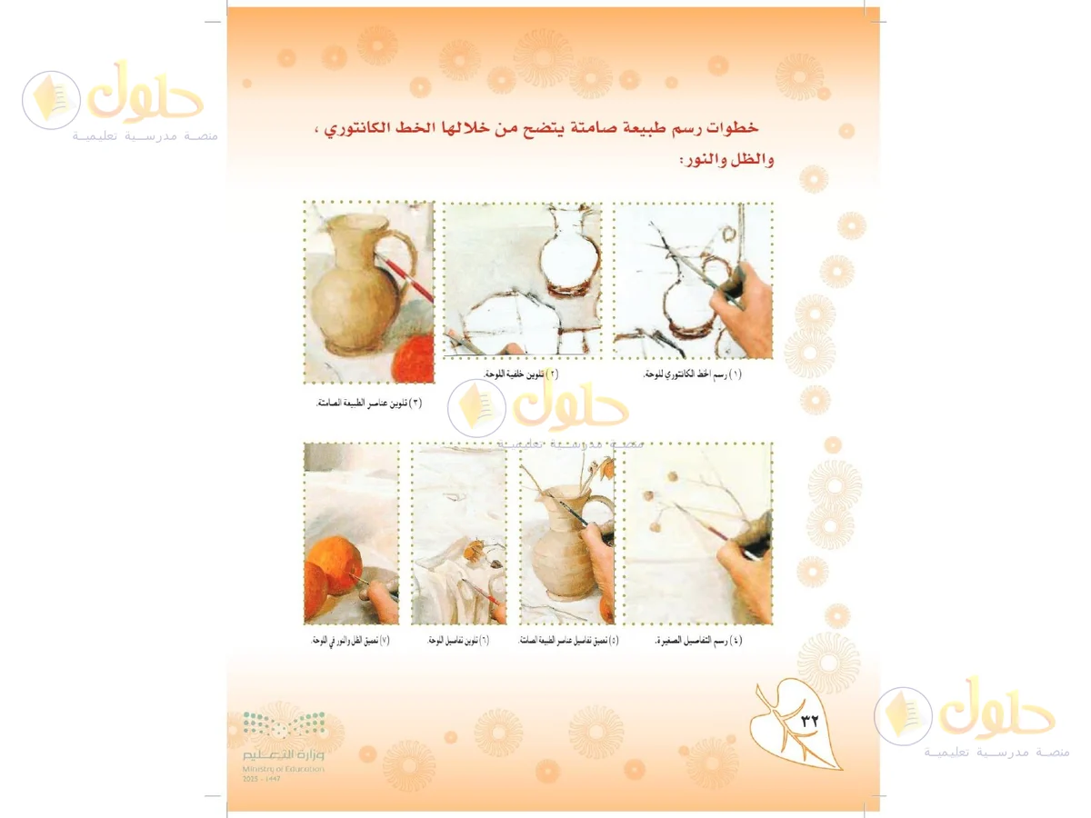 حل التربية الفنية للصف الثاني المتوسط صفحة 32