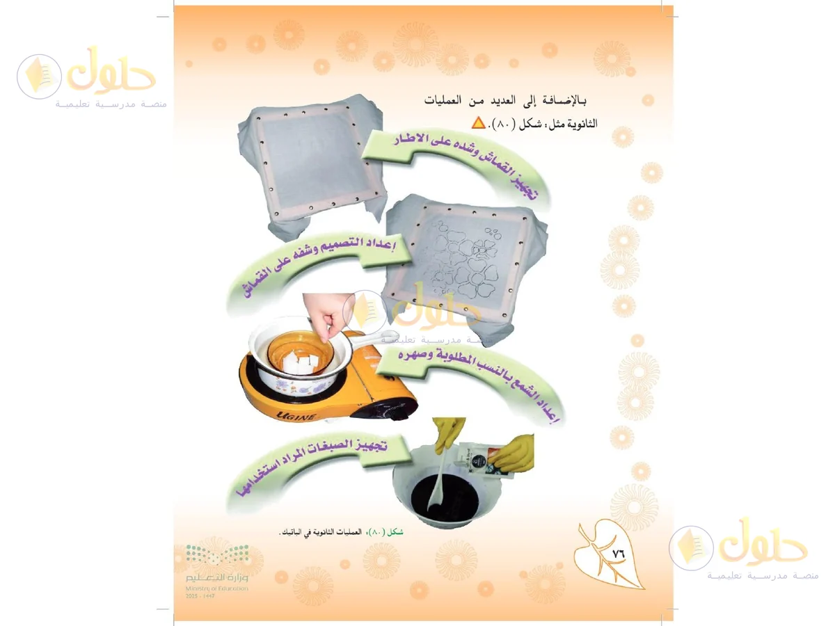 حل التربية الفنية للصف الثاني المتوسط صفحة 76