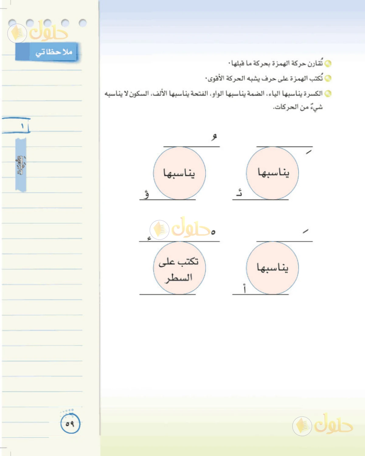 حل لغتي الخالدة للصف الثاني المتوسط صفحة 59