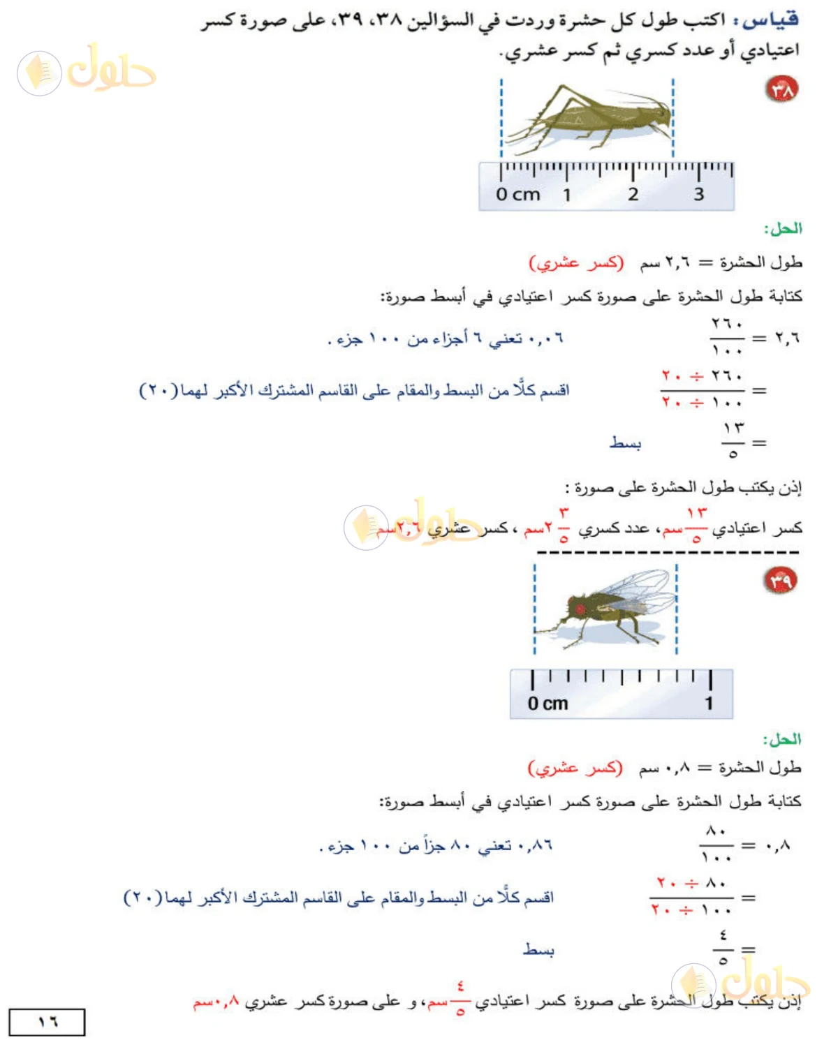 حل الرياضيات للصف الثاني المتوسط صفحة 16 - الجزء 5