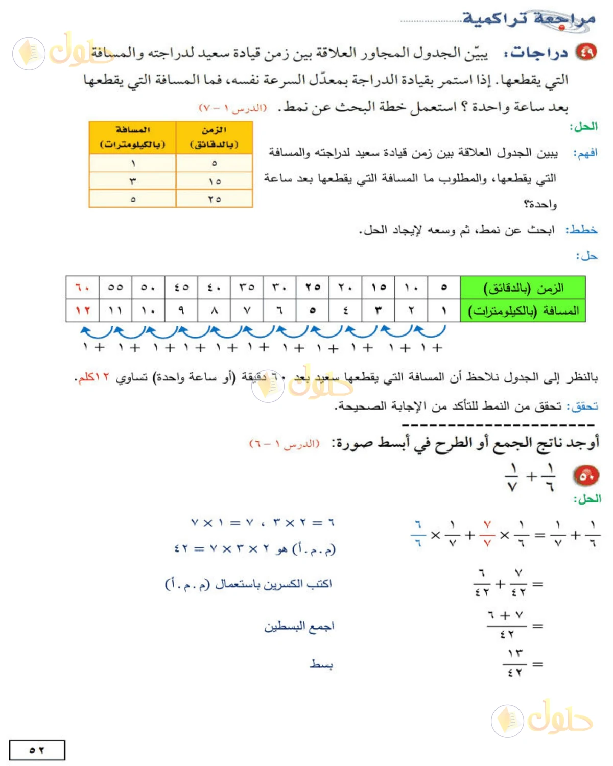 حل الرياضيات للصف الثاني المتوسط صفحة 52 - الجزء 2