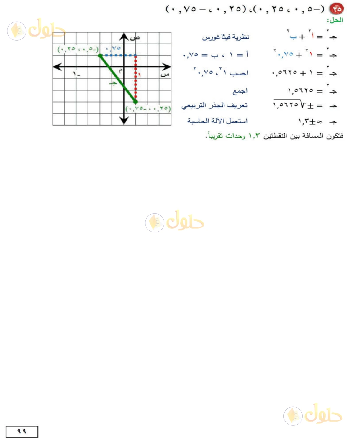 حل الرياضيات للصف الثاني المتوسط صفحة 99 - الجزء 11