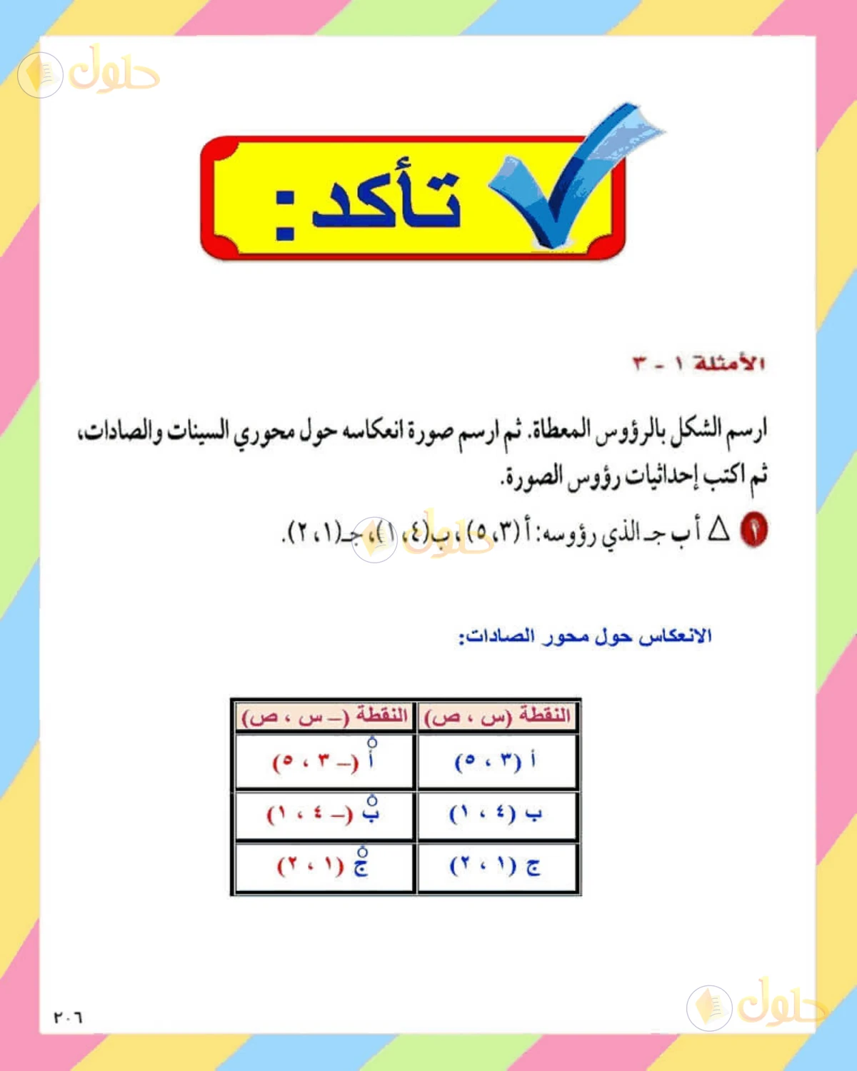 حل الرياضيات للصف الثاني المتوسط صفحة 206 - الجزء 2