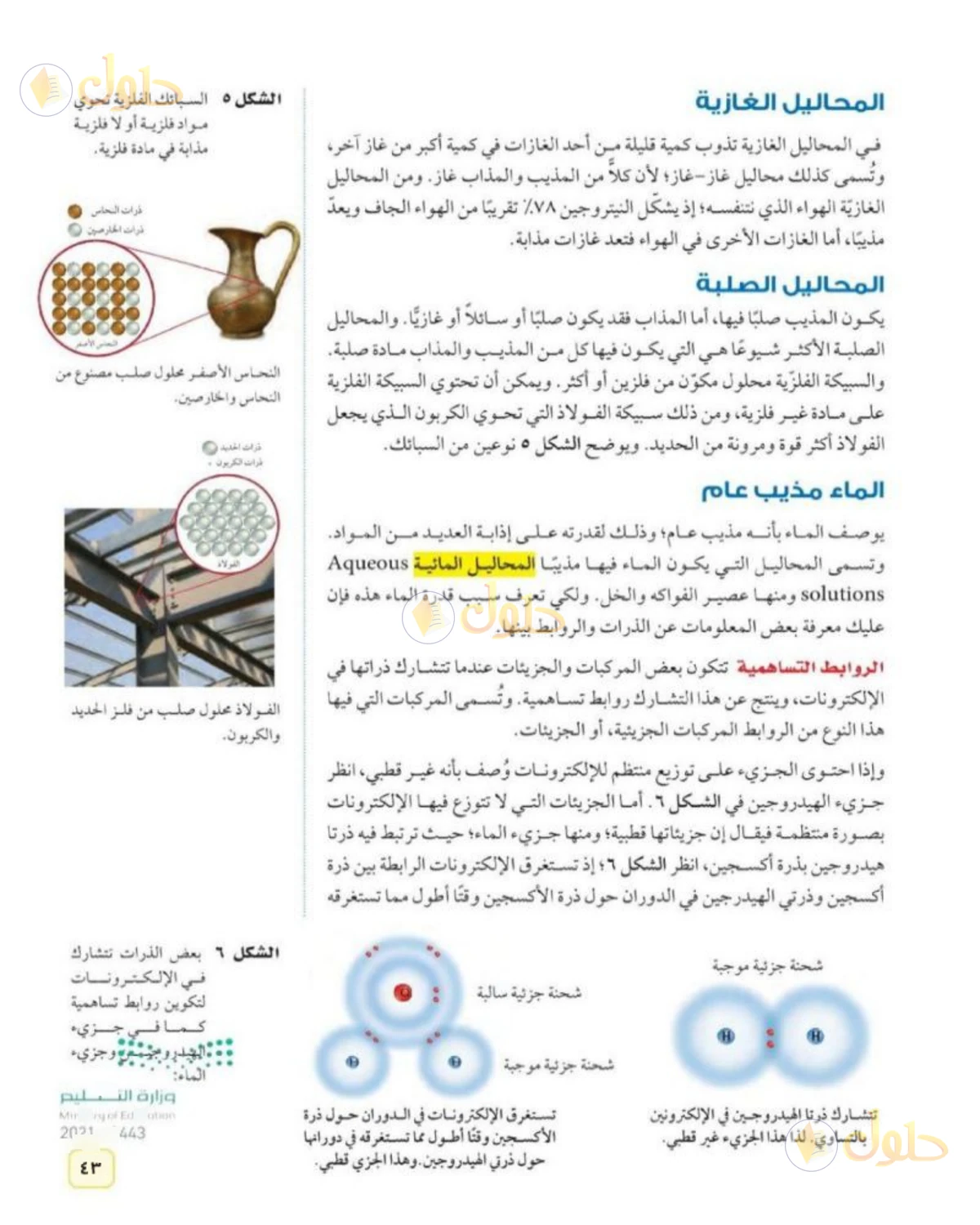 حل علوم الصف الثاني المتوسط صفحة 43 الجزء 1