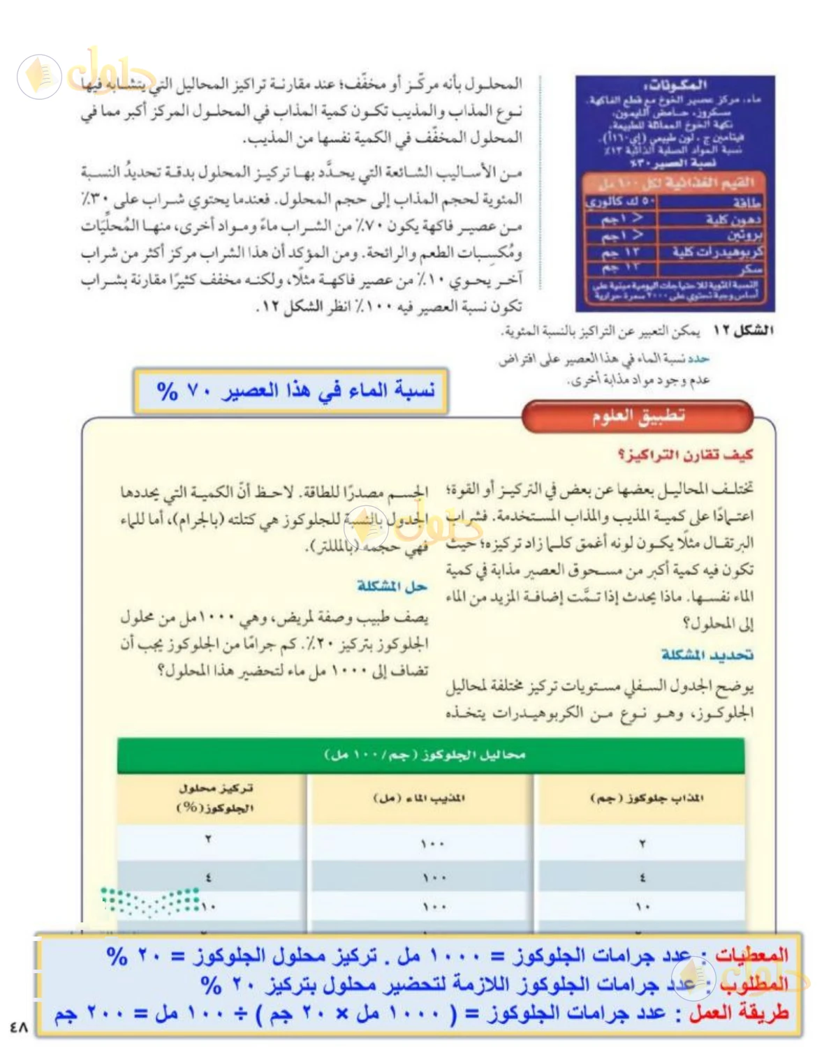 حل علوم الصف الثاني المتوسط صفحة 48 الجزء 1