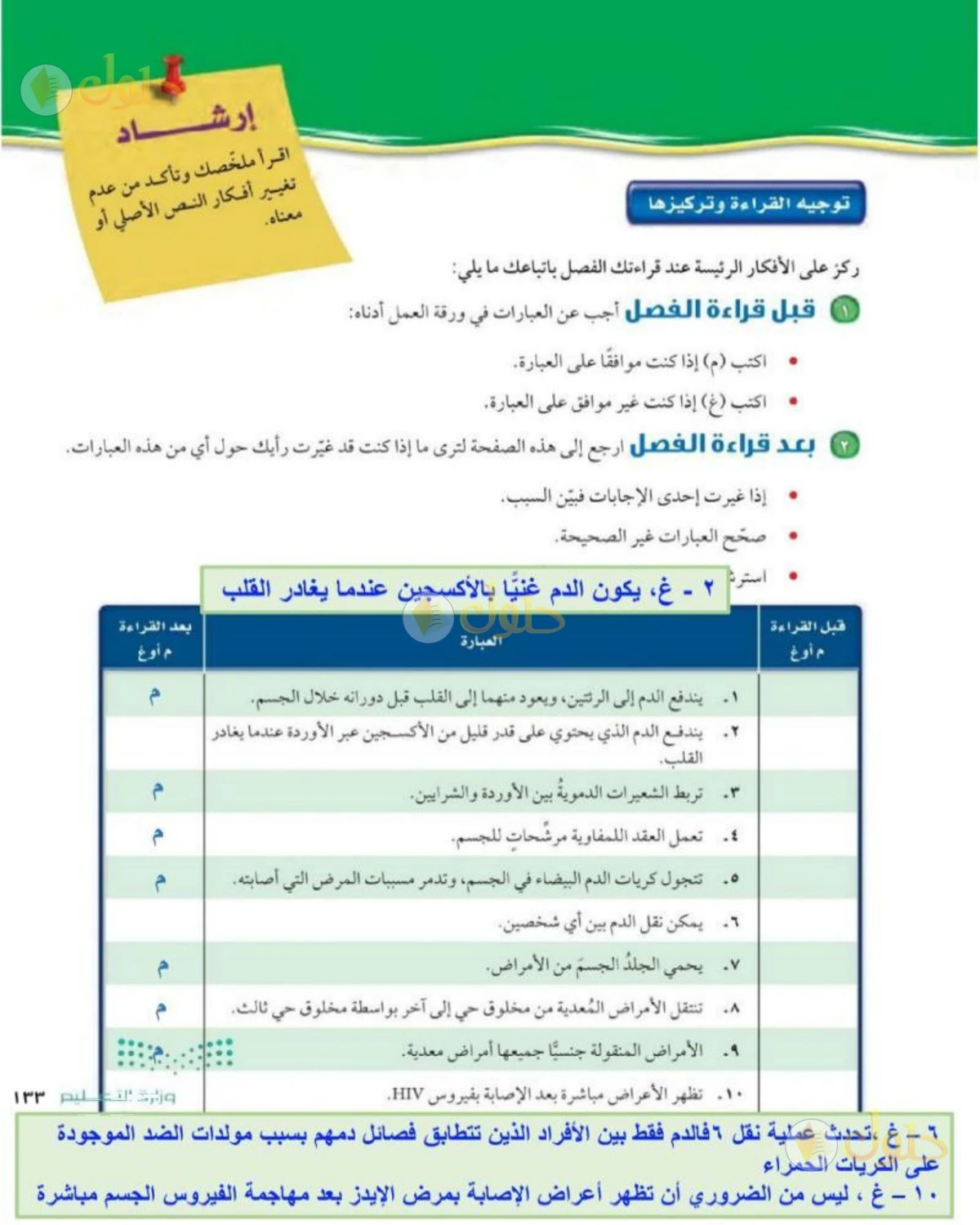 حل علوم الصف الثاني المتوسط صفحة 133 الجزء 1
