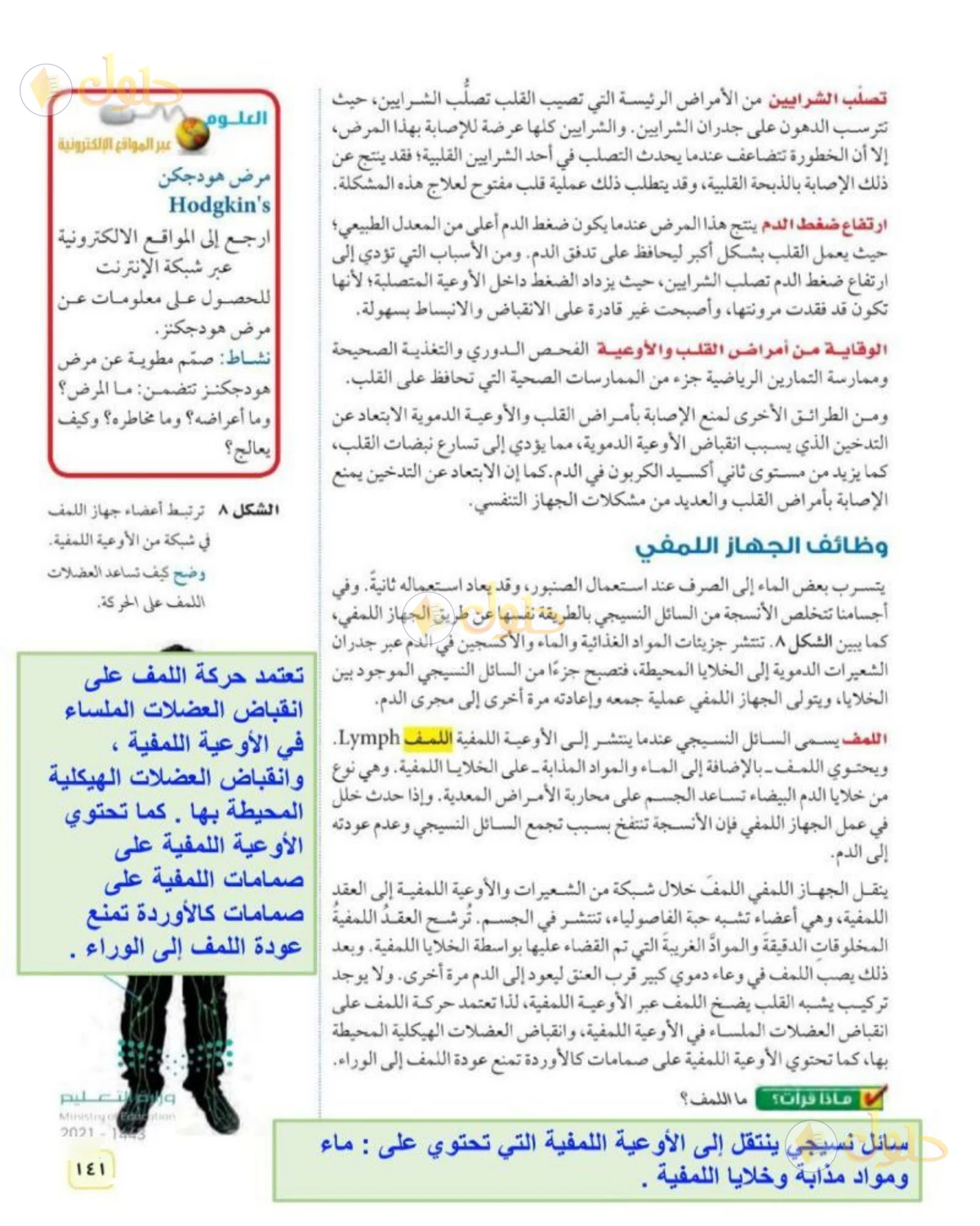 حل علوم الصف الثاني المتوسط صفحة 141 الجزء 1