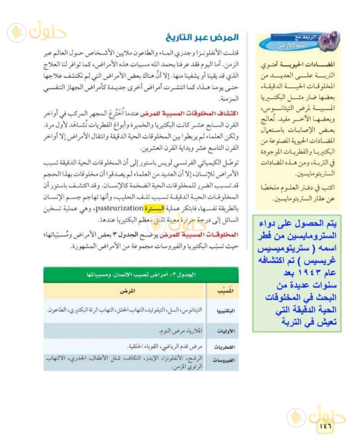 حل علوم الصف الثاني المتوسط صفحة 146 الجزء 1