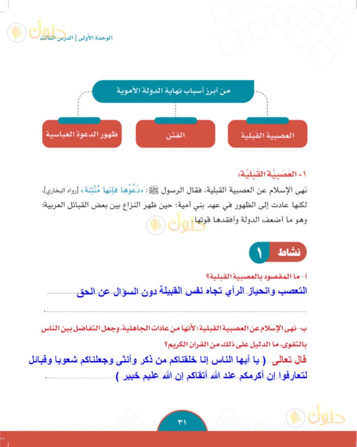 حل الدراسات الاجتماعية للصف الثاني المتوسط صفحة 31
