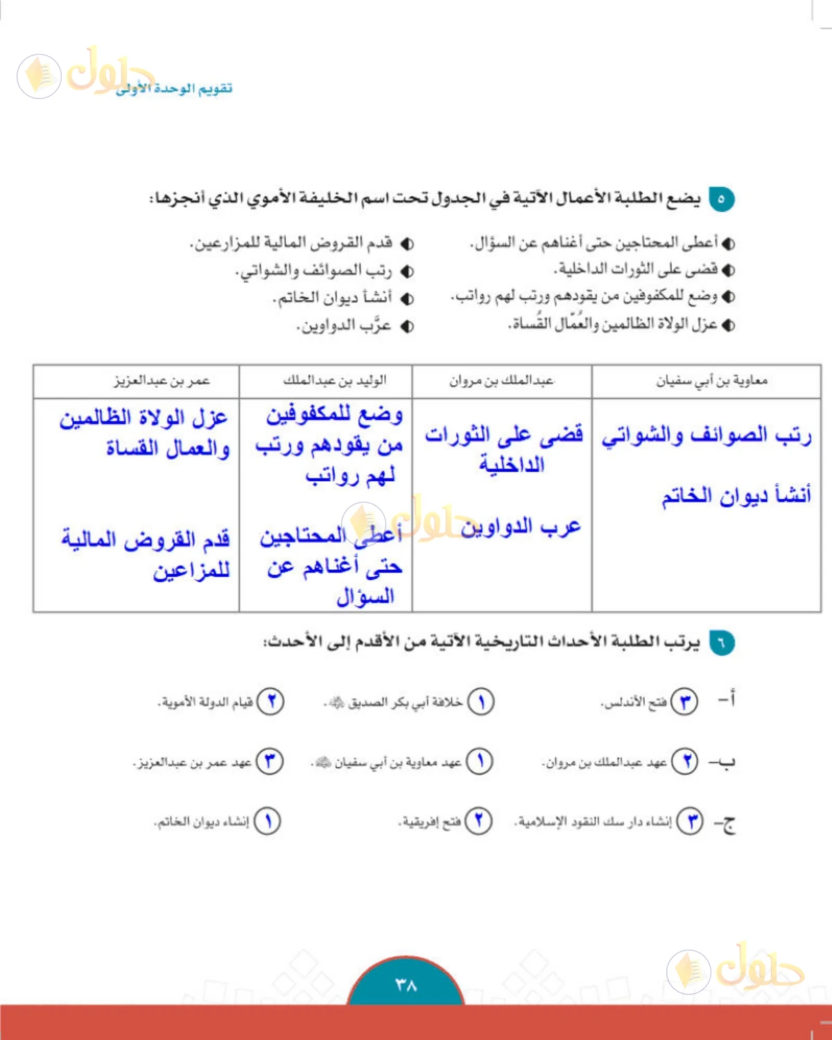 حل الدراسات الاجتماعية للصف الثاني المتوسط صفحة 38