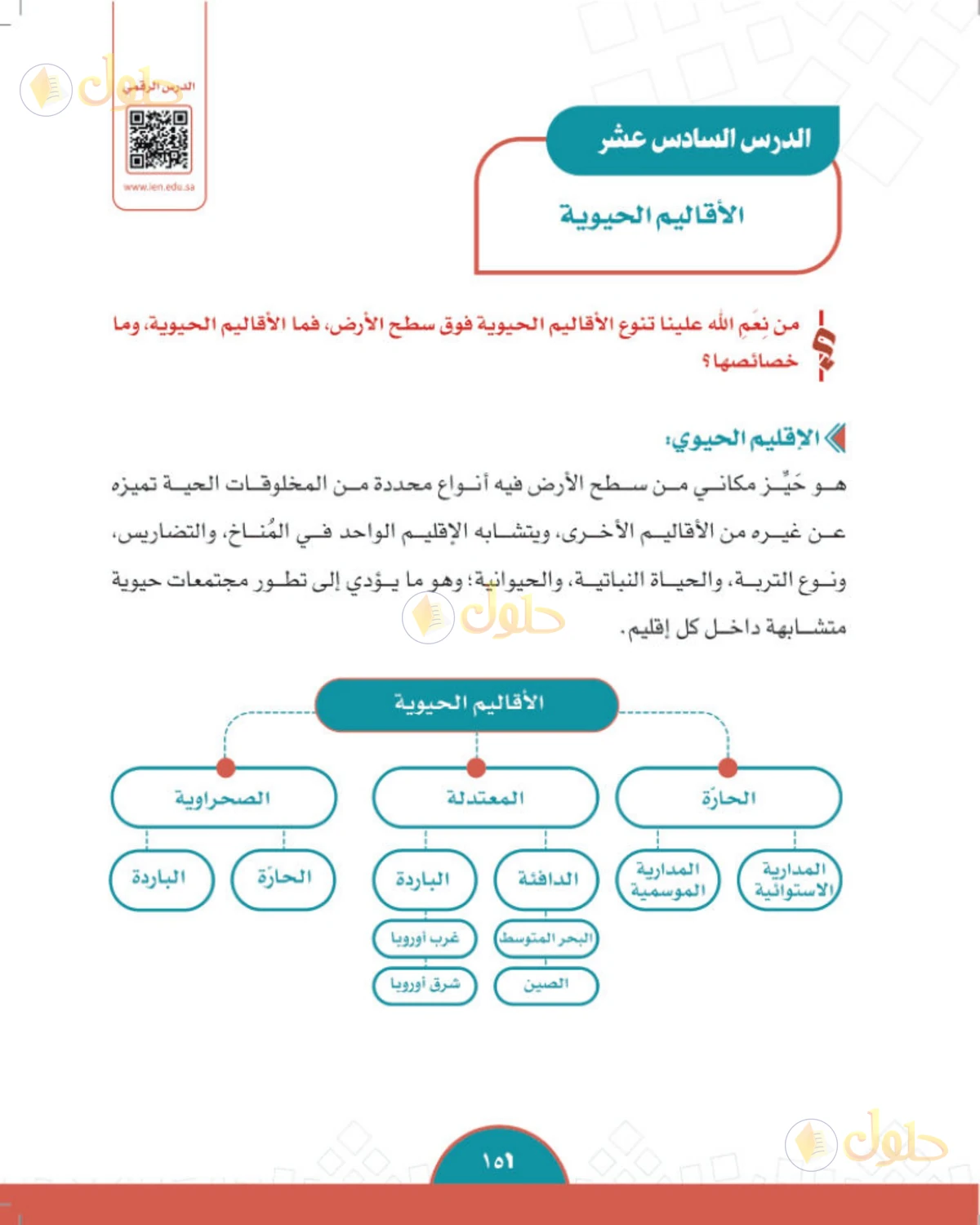 حل الدراسات الاجتماعية للصف الثاني المتوسط صفحة 151