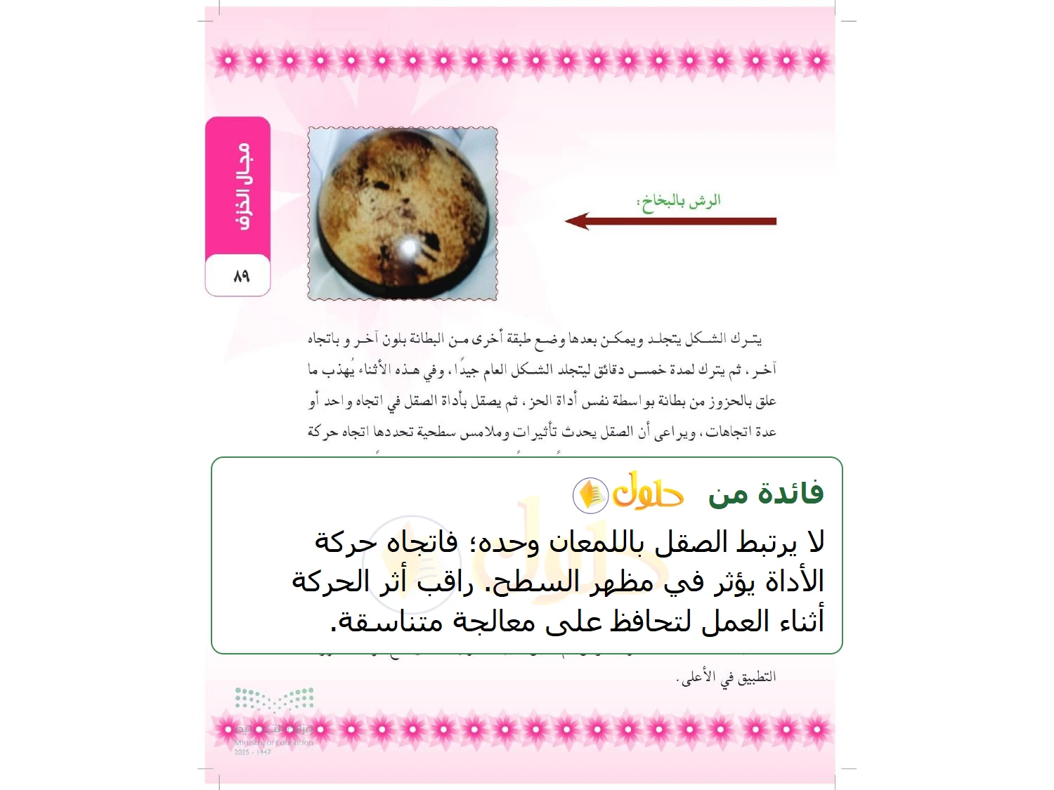 شرح وملخص التربية الفنية للصف الثالث المتوسط صفحة 89