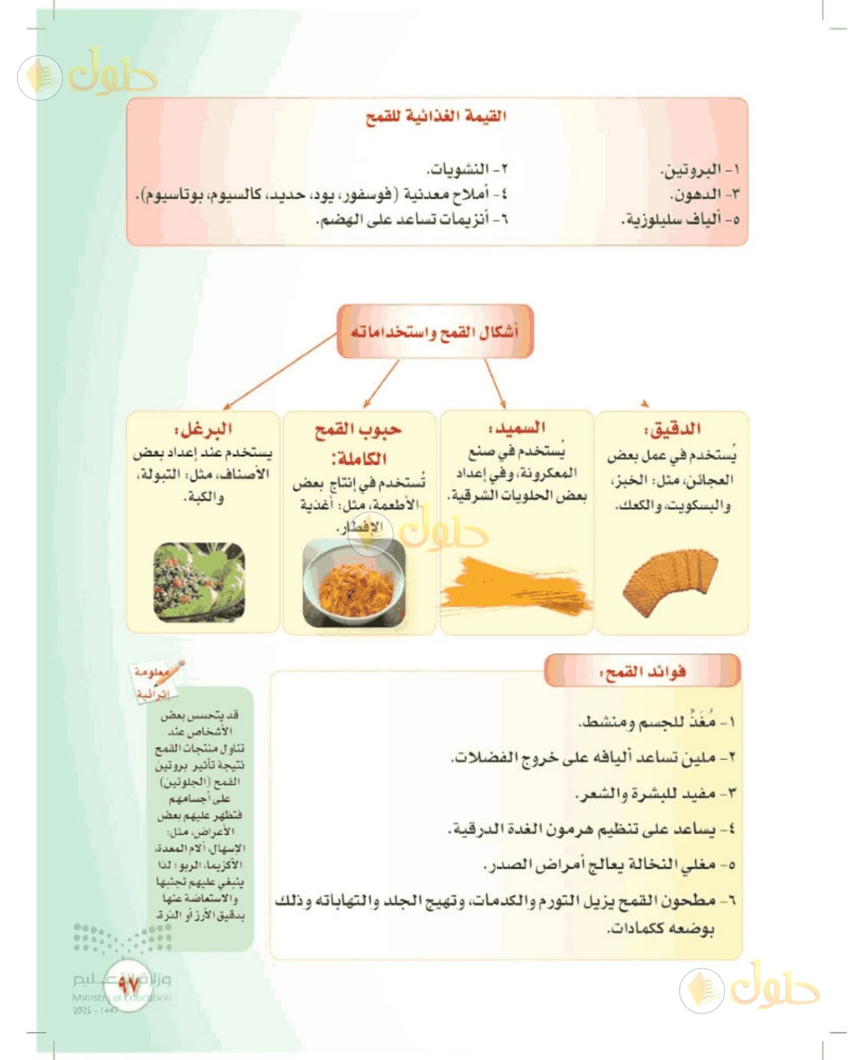 حل المهارات الحياتية والأسرية للصف الثالث المتوسط صفحة 97
