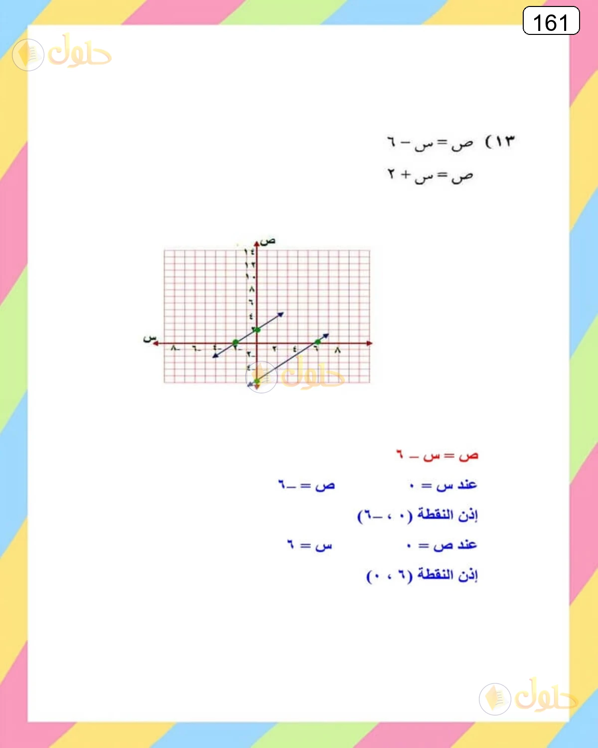 حل الرياضيات للصف الثالث المتوسط صفحة 161 الجزء 16