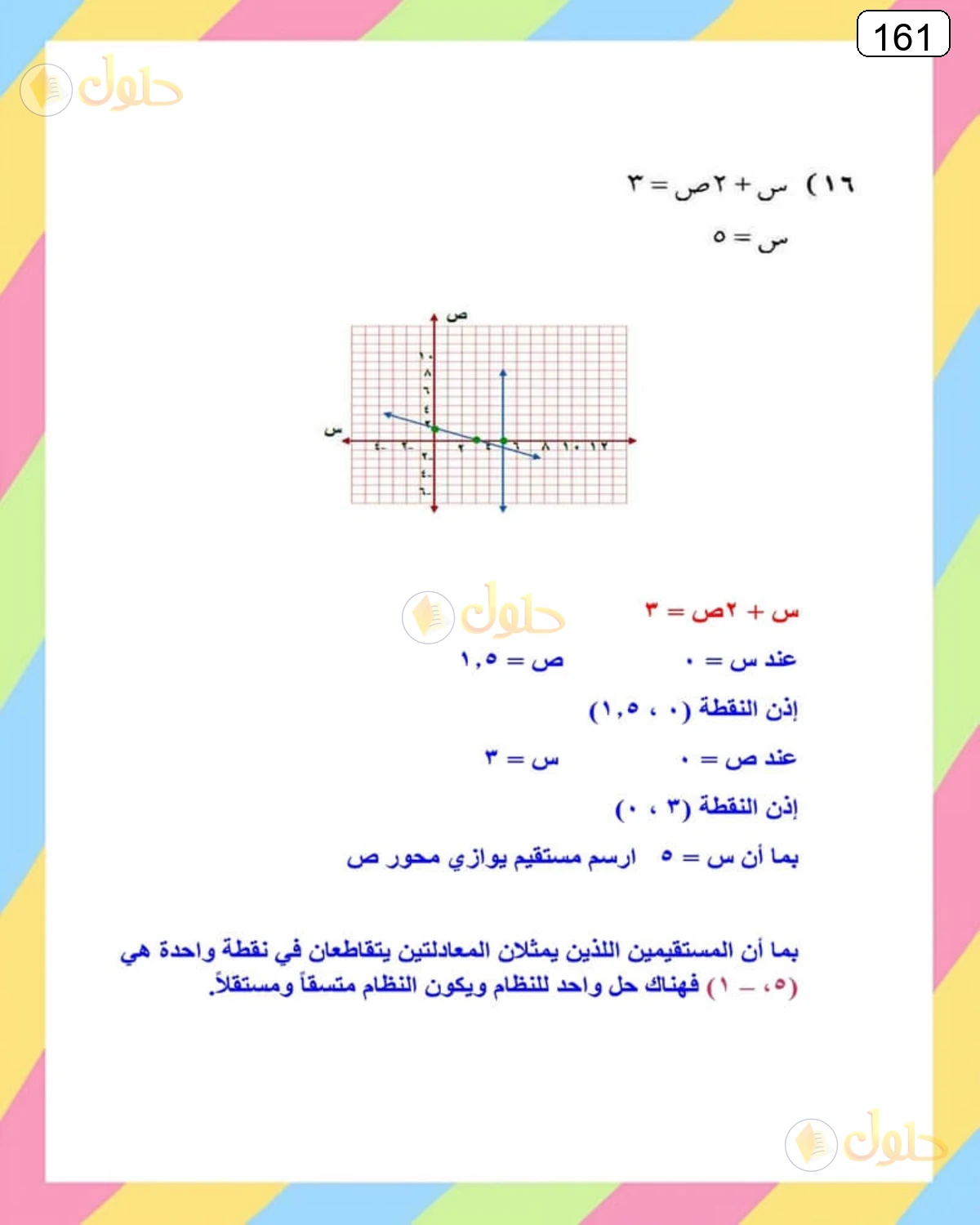 حل الرياضيات للصف الثالث المتوسط صفحة 161 الجزء 22